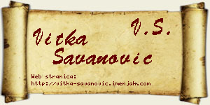 Vitka Savanović vizit kartica
